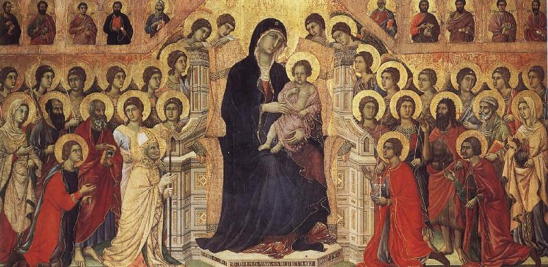 unknow artist Throne of the Virgin and Child with Saints oil painting image